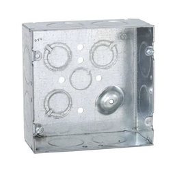 [HUB-258] Caja Cuadrada 4 11/16 x 4 11/16"/ Profundidad 2- 1/8"/ Cuenta con 1 Entrada de 1/2", 8 de 1" y  3 TKO  (1/2"-3/4"). | HUB-258