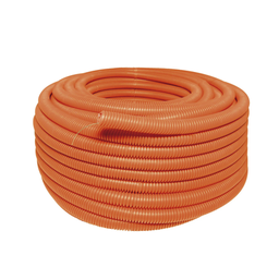 [SYS136854] Manguera Poliducto Corrugado Flexible Naranja Reforzado de 1" x 50 m Para Instalaciones Eléctricas /Polietileno Alta Densidad HDPE/ Con guía /Resistente a Intemperie. | SYS136854