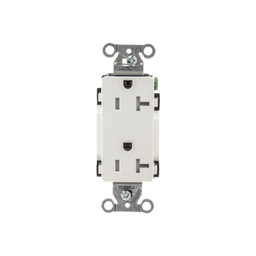 [HUB-DR20-WHI-TR] Contacto Duplex Decorador 20 A 125V /  Resistente a manipulaciones / 2 Polos 3 Hilos/ Nema 5-20 R / Color Blanco / Grado Industrial. | HUB-DR20-WHI-TR