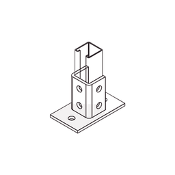 [ANC-HN03] Base Rectangular con 2 perforaciones para Perfil Sencillo. | ANC-HN03