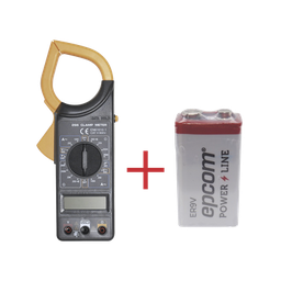 [DT266KIT] Multímetro Digital de Gancho DT266 600 Vcc / Vca  CATII. Con pantalla LCD. Incluye Batería ER-9V de 9V | DT266KIT