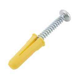 [TP-1X-KIT] Paquete de 20 taquetes amarillo  1" y 20 tornillos 8mm x 1" | TP-1X-KIT
