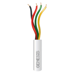 [2103-1101/1000] Bobina de 305 Metros (1000 Pies) / Alambre de Cobre / 4 x 22 AWG / Riser / Color Blanco / Para Aplicaciones de Alarmas de Intrusión / Sistemas de Automatización | 2103-1101/1000