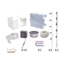 [YPROKIT25F] KIT ESENCIAL PARA 25Mts PERIMETRALES DE CERCO ELÉCTRICO PARA PROTECCIÓN DE ROBOS EN CASAS, NEGOCIOS, BODEGAS,ETC. | YPROKIT25F