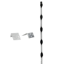 [SYS-POST-3-V2] Poste con altura de 1m para cercos eléctricos/ Incluye base multiposicion fabricado 100% con acero galvanizado con 5 aisladores de paso | SYS-POST-3-V2