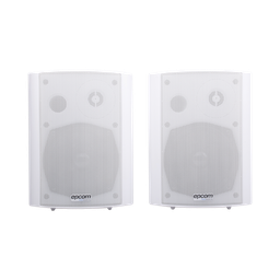 [SF-775AW] Altavoces Amplificada de Montaje en Pared 5"+1.5" | RMS 20W@8ohms y Pasivo 20W | Material ABS | Reja Metálica | Bracket de Metal | Color Blanco | SF-775AW