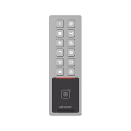 [DS-K1T805MBFWX] Teclado Exterior WiFi Antivandálico IP65 & IK08 / Administrable en la Nube / Alta y Baja de Passwords Remotamente con Horarios / Acceso por PIN, Tarjeta MIFARE, Huella y Tarjeta Virtual Bluetooth | DS-K1T805MBFWX