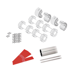 [GARD8-ARM] Kit de mástil para barreras GARD8 / Incluye 2 secciones tubulares de 4m / Incluye tiras reflejantes / Incluye unión central | GARD8-ARM