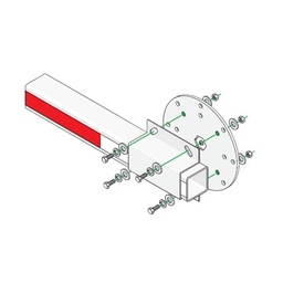 [1601-241] Kit de Instalación Para Brazos de Plástico Doorking / Incluye Disco y Enganche de Fijación | 1601-241