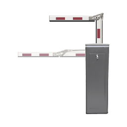 [KT-XBF-LBA3] Kit de Barrera Vehicular Izquierda y Brazo ARTICULADO de 3 Metros / Finales de Carrera Ajustables por Programación / Movimiento Fluido / Diseño Elegante Color Gris / Con Corona Led Semaforizada | KT-XBF-LBA3