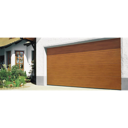 [GARAGE-187-W] Puerta de Garage D/ Alta calidad / 18x7 pies / AISLADA / Estilo Americana / Imitacion Madera / Golden Oak / Linea Central . | GARAGE-187-W