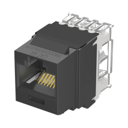[NK6X88MBL] Conector Jack Estilo 110 (de Impacto), Tipo Keystone, Categoría 6A, de 8 Posiciones y 8 Cables, Color Negro | NK6X88MBL