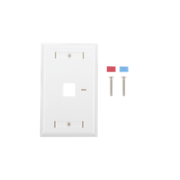 [LP-FP-21] Placa de Pared de 1 Puerto, Keystone, con Espacio para Etiqueta, Color Blanco | LP-FP-21