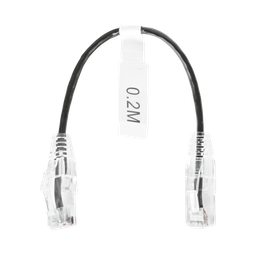 [LP-UT6-020-BK28] Cable de Parcheo Slim UTP Cat6 - 20 cm (7.87 Pulgadas) Negro Diámetro Reducido (28 AWG) | LP-UT6-020-BK28