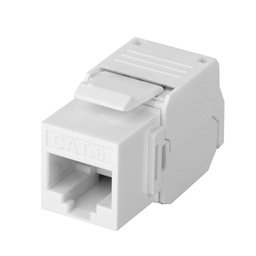 [LP-KJ-610-TTWH] Módulo Jack Keystone Cat6 (Toolless), con Terminación en Ángulo 180 - Color Blanco, Compatible con Faceplate y Patchpanel Linkedpro | LP-KJ-610-TTWH