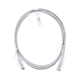 [LP-UT6-150-GY28] Cable de Parcheo Slim UTP Cat6 - 1.5 Metros (4.92 Pies) Gris Diámetro Reducido (28 AWG) | LP-UT6-150-GY28