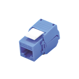 [LP-KJ-516-TTBU] Módulo Jack Keystone Cat5e (Toolless), con Terminación en Ángulo 180 - Color Azul, Compatible con Faceplate y Patchpanel Linkedpro | LP-KJ-516-TTBU