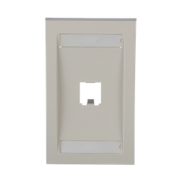 [CFPE1IWY] Placa de Pared Vertical Ejecutiva, Salida Para 1 Puerto Mini-Com, Con Espacios Para Etiquetas, Color Blanco Mate | CFPE1IWY