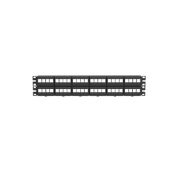 [NKFP48Y] Panel de Parcheo Modular Keystone (Sin Conectores), de 48 Puertos, Identificación con Etiqueta Adhesiva, 2UR | NKFP48Y