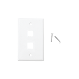 [LP-FP-17] Placa de Pared de 2 Puertos, Keystone, Color Blanco | LP-FP-17