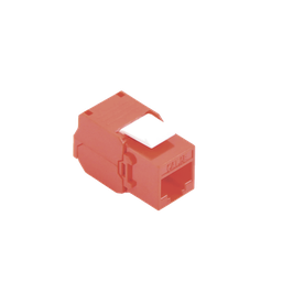 [LP-KJ-610-TTRD] Módulo Jack Keystone Cat6 (Toolless), con Terminación en Ángulo 180 - Color Rojo, Compatible con Faceplate y Patchpanel Linkedpro | LP-KJ-610-TTRD