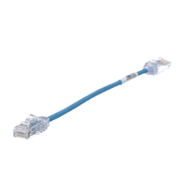 [UTP28SP8INBU] Cable de Parcheo TX6, UTP Cat6, Diámetro Reducido (28AWG), Color Azul, 20.2 cm (8 Pulgadas) | UTP28SP8INBU