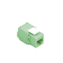 [LPKJ6ATTGR] Módulo Jack Keystone Cat6A (Toolless), con Terminación en Ángulo 180 - Color Verde, Compatible con Faceplate y Patchpanel Linkedpro | LPKJ6ATTGR