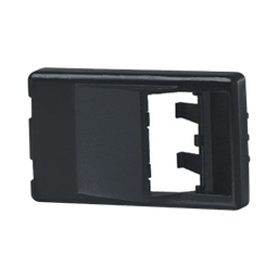 [CFFPA2BL] Placa de Mobiliario Modular Estándar, Salidas Para 2 Puertos Mini-Com Angulados, Color Negro | CFFPA2BL