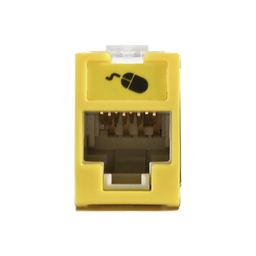 [U5-H05NS] Jack Ultramax Cat5e, UTP, Montaje Híbrido en Placa de Pared (Plano y Angulado), Color Amarillo, Punch Down | U5-H05NS
