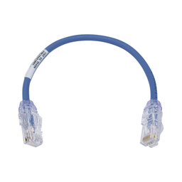 [UTP28X1BU] Cable de Parcheo UTP Cat6A, CM/LSZH, Diámetro Reducido (28AWG), Color Azul, 0.3 Metros (1 Pie) | UTP28X1BU