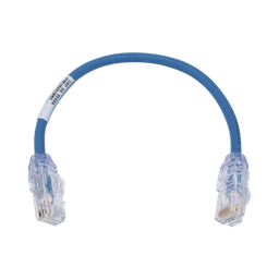 [UTP28X8INBU] Cable de Parcheo UTP, Cat6A, Diámetro Reducido (28 AWG), CM/LSZH, Color Azul, 20.3 cm (8 pulgadas) | UTP28X8INBU