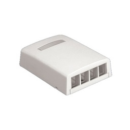 [NK4BXIW-AY] Caja de Montaje en Superficie, Para 4 Módulos Keystone, Color Blanco Mate | NK4BXIW-AY