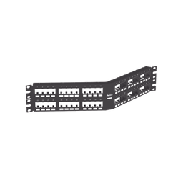 [CPPA48FMWBLY] Panel de Parcheo Modular Mini-Com (Sin Conectores), Angulado Instalación la Ras, Sin Blindaje, de 48 Puertos, 2UR | CPPA48FMWBLY