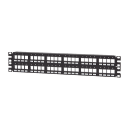 [NKPP48FMY] Panel de Parcheo Modular Keystone (Sin Conectores), Numerado y Espacio para Etiquetas, de 48 Puertos, 2UR | NKPP48FMY