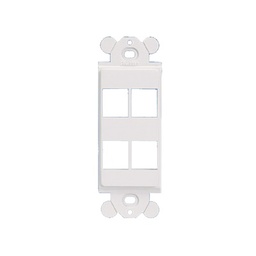 [NK4RMFWH] Marco de Módulo Dúplex, Para Placas Frontales Estándar GFCI, Acepta 4 Módulos Keystone, Color Blanco | NK4RMFWH