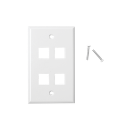 [LP-FP-19] Placa de Pared de 4 Puertos, Keystone, Color Blanco | LP-FP-19