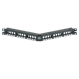 [NKPPA24FMY] Panel de Parcheo Modular Keystone (Sin Conectores), Angulado, de 24 Puertos, 1UR | NKPPA24FMY