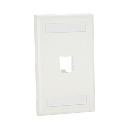 [CFPL1WHY] Placa de Pared Vertical Clásica, Salida Para 1 Puerto Mini-Com, Con Espacios Para Etiquetas, Color Blanco | CFPL1WHY