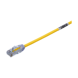 [UTP28X1YL] Cable de Parcheo UTP Cat6A, CM/LSZH, Diámetro Reducido (28AWG), Color Amarillo, 0.3 Metros (1 Pie) | UTP28X1YL