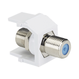 [NKFWH] Módulo Acoplador Coaxial Tipo F, Keystone, de 75 Ohms, 3.0 GHz, Color Blanco | NKFWH