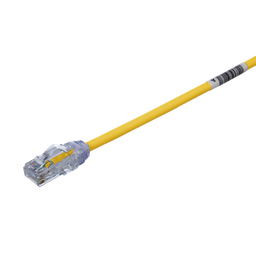 [UTP28X8INYL] Cable de Parcheo UTP, Cat6A, Diámetro Reducido (28 AWG), CM/LSZH, Color Amarillo, 20.3 cm (8 Pulgadas) | UTP28X8INYL