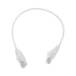 [LP-UT6-030-WH28] Cable de Parcheo Slim UTP Cat6 - 30 cm (11.81 Pulgadas) Blanco, Diámetro Reducido (28 AWG) | LP-UT6-030-WH28