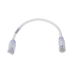 [UTP28X8IN] Cable de Parcheo UTP, Cat6A, Diámetro Reducido (28 AWG), CM/LSZH, Color Blanco Mate, 20.3 cm (8 Pulgadas) | UTP28X8IN