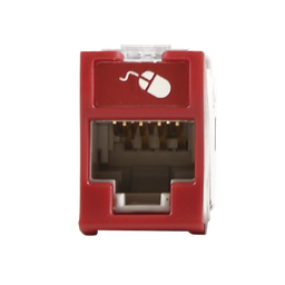 [U6-H03NS] Jack Ultramax Cat6, UTP, Montaje Híbrido en Placa de Pared (Plano y Angulado), Color Rojo, Punch Down | U6-H03NS
