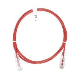 [LP-UT6-150-RD-28] Cable de Parcheo Slim UTP Cat6 - 1.5 Metros (4.92 Pies) Rojo Diámetro Reducido (28 AWG) | LP-UT6-150-RD-28