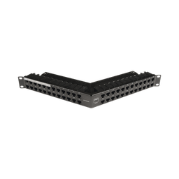 [Z6AS-PNLA-U48K] Patch Panel Z-Max de 48 Puertos, Blindado, Precargado con Jacks Categoría 6A, Angulado, 1UR | Z6AS-PNLA-U48K