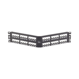 [CPA48BLY] Panel de Parcheo Modular Mini-Com (Sin Conectores), Angulado, Totalmente Blindado, de 48 Puertos, 2UR | CPA48BLY