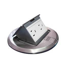 [TH-MCPR-A] Mini Caja de Piso Redonda Acero Inoxidable (2 Contactos) (11000-12201) | TH-MCPR-A