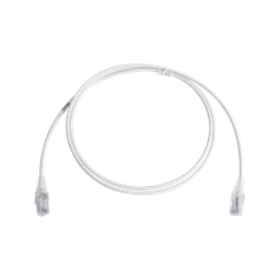 [MC6-05-02-28B] Patch Cord MC6 Modular Cat6 UTP, CM/LS0H, 1.52 Metros (5 Pies), Color Blanco, Diámetro Reducido (28AWG), Versión Bulk (Sin Empaque Individual) | MC6-05-02-28B