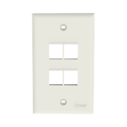 [NK4FNIW] Placa de Pared Vertical, Salida Para 4 Puertos Keystone, Color Blanco Mate | NK4FNIW